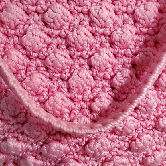 Adorable hand made pink crochet purse. Snap closure.‎ With handle. Y2K - Picture 4 of 10
